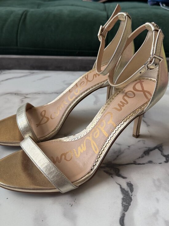 Sam Edelman Patti Gold Leather Sandal Heels Size 8.5 main image 7